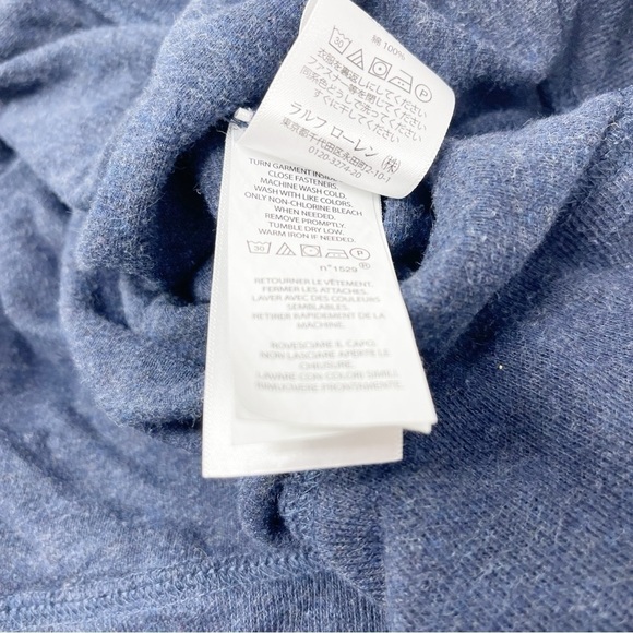 POLO RALPH LAUREN Men’s Navy Blue Estate Rib Cotton Button Up Pullover Size L - Picture 6 of 6